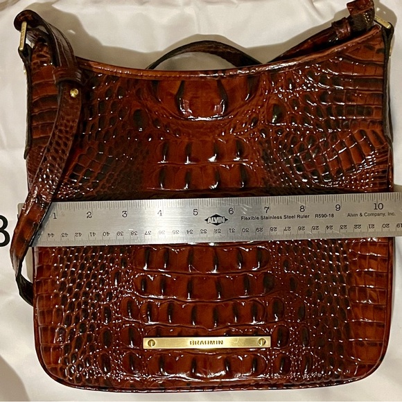 Brahmin Dark Brown Crocodile Crossbody Bag - Picture 6 of 7